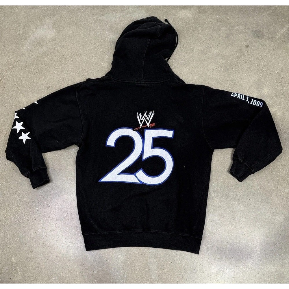 WWE Y2K 2009 Pre Shrunk Wrestlemania 25th Anniversary Black Hoodie Size M - Picture 3 of 15